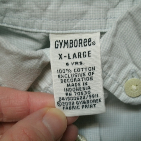 Gymboree Boys Shirt Button Down Blue Oxford Checks Long Sleeve Size 6 - Picture 2 of 8